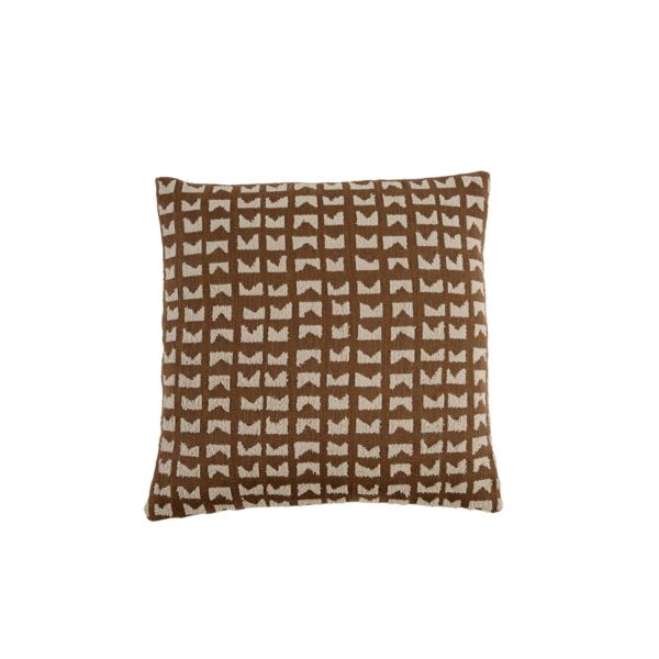 Light & Living Kussen 45x45 cm SONTRA donker bruin+taupe veren gevuld