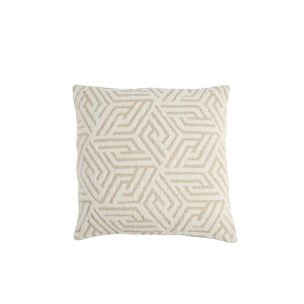 Light & Living Kussen 45x45 cm VEVEY beige+crème veren gevuld