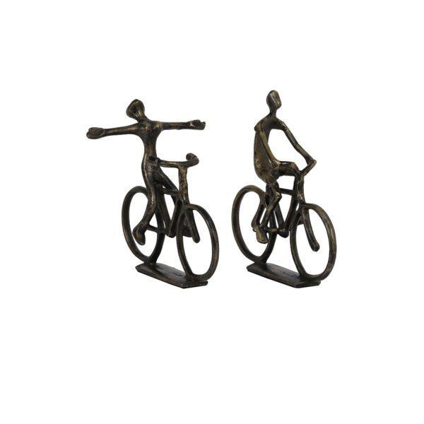 Light & Living Ornament S/2 24x18x22+24x7x25 cm CYCLISTS antiek brons