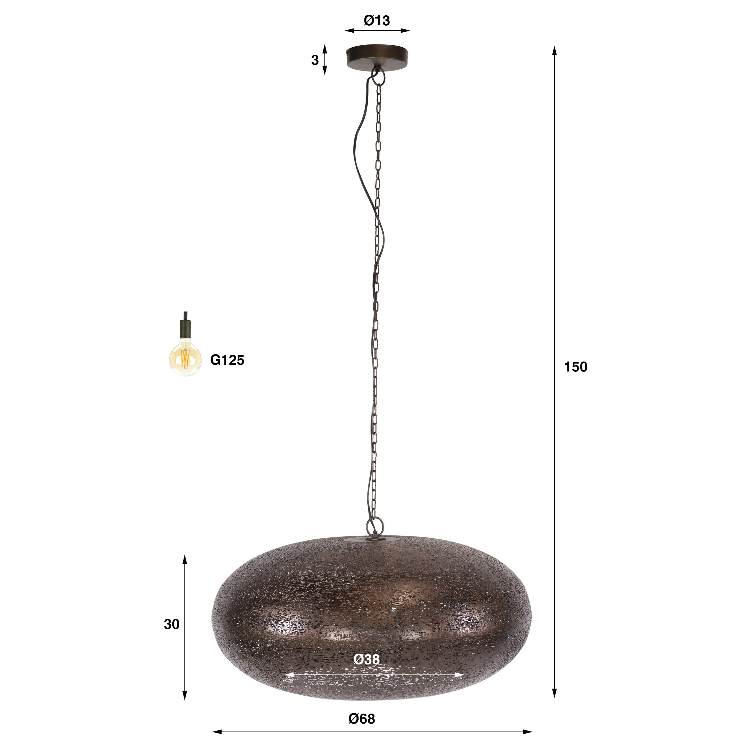 Zijlstra Hanglamp Cielo 1L Ø68