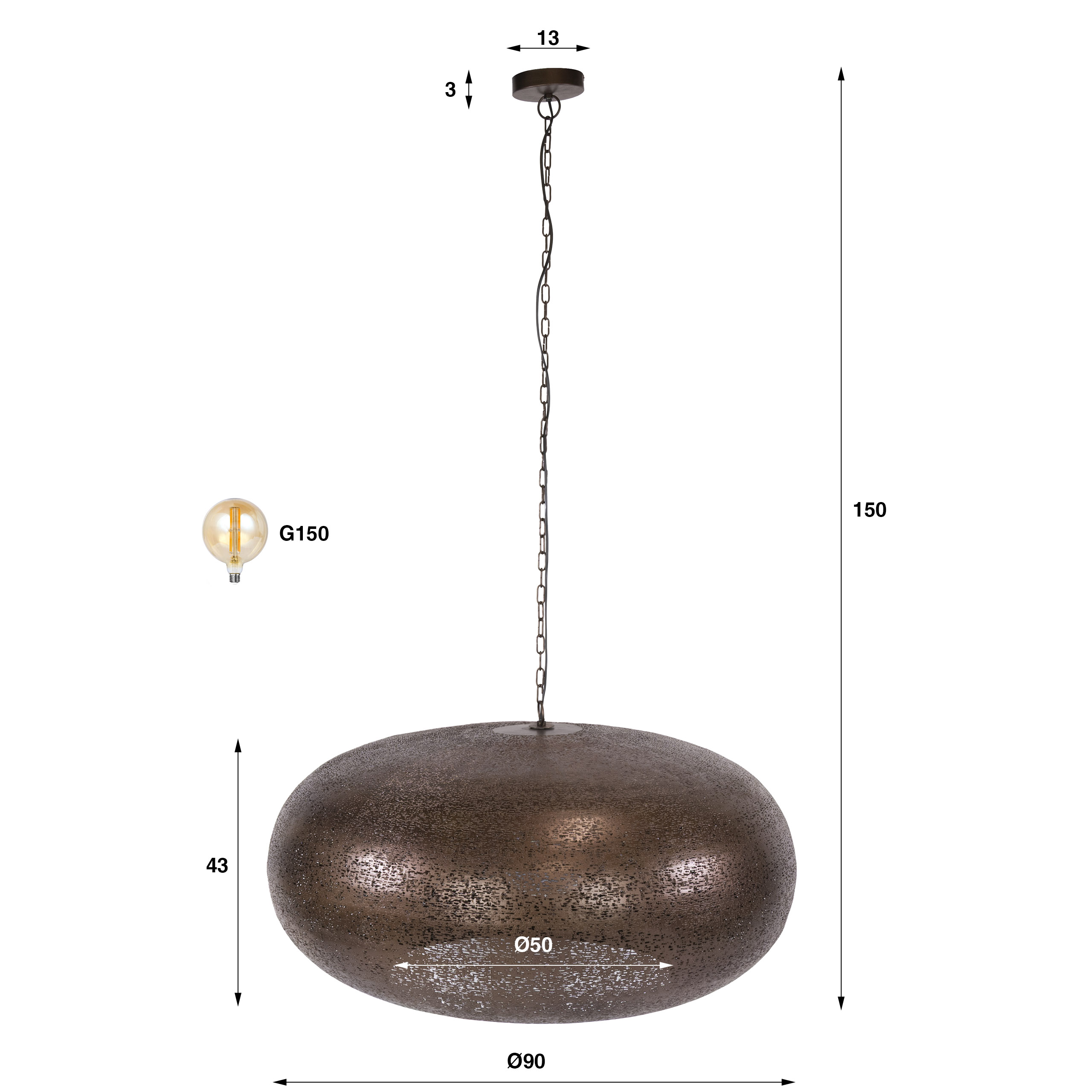 Zijlstra Hanglamp Cielo 1L Ø90