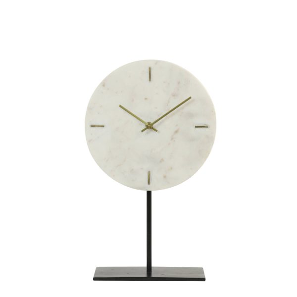 Light & Living Klok op voet 25,5x10x42,5 cm MORENO marmer wit