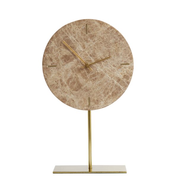 Light & Living Klok op voet 25,5x10x42,5 cm MORENO marmer bruin