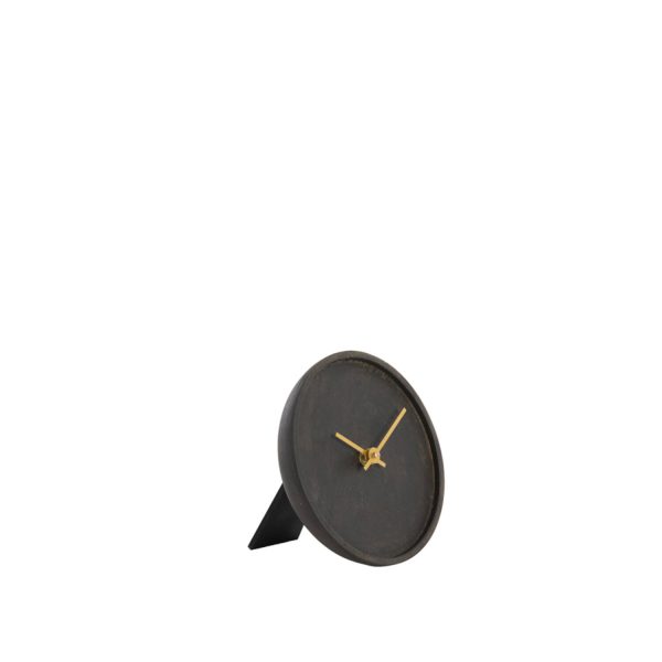 Light & Living Klok Ø15 cm VETI mango hout donker bruin+goud