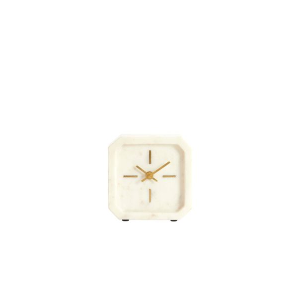 Light & Living Klok 13x4x13 cm PABLIA marmer wit