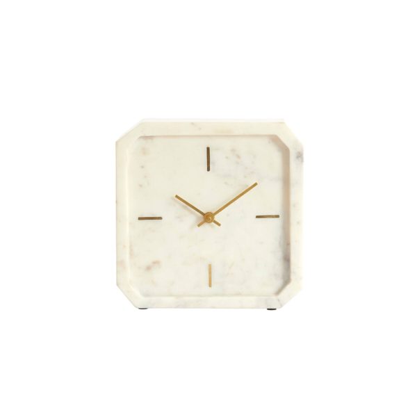 Light & Living Klok 20,5x6x20,5 cm PABLIA marmer wit