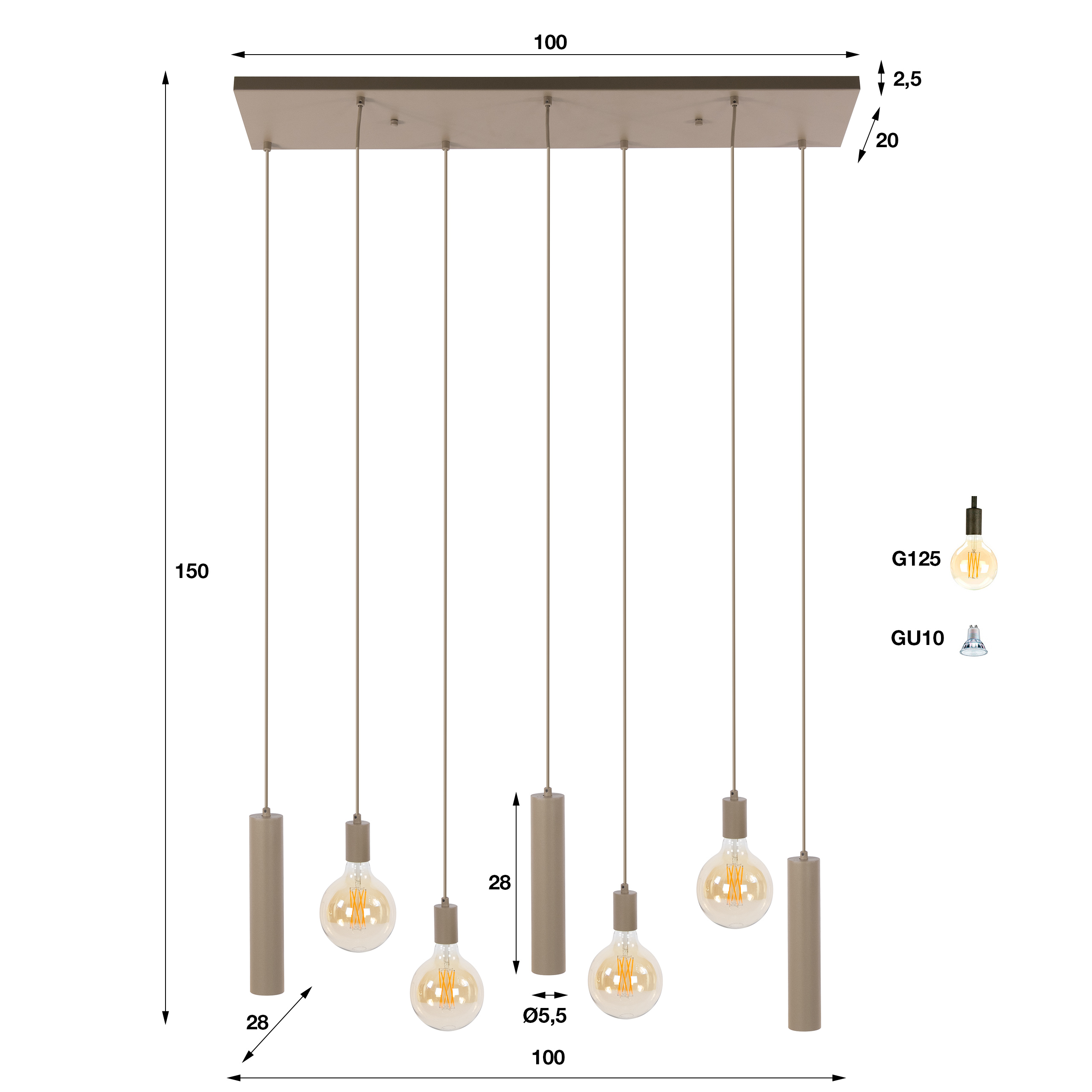 Zijlstra Hanglamp Senso 4+3L