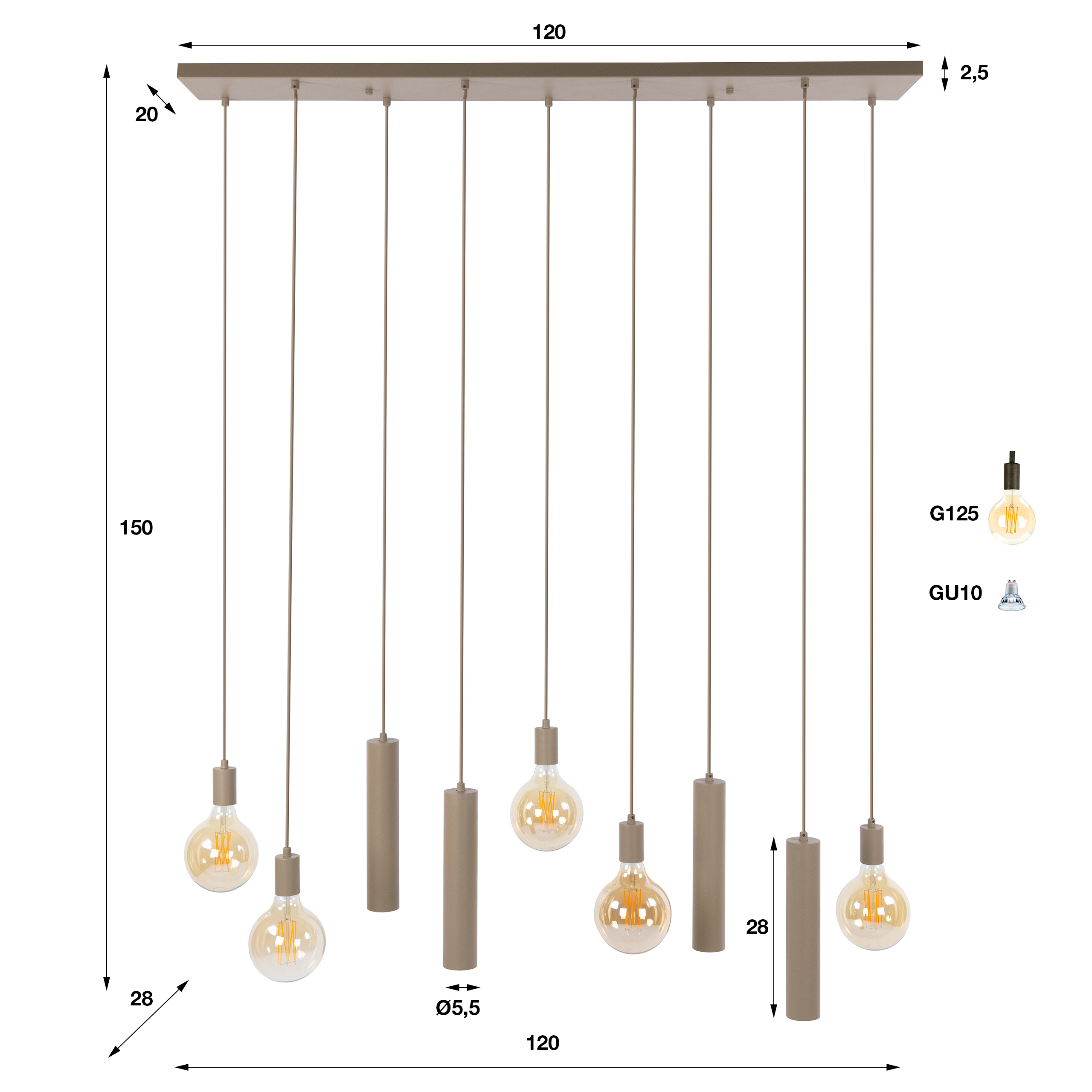 Zijlstra Hanglamp Senso 5+4L