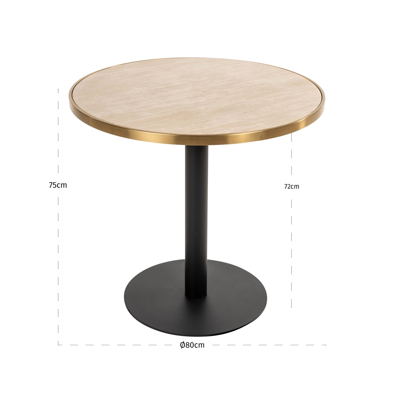 Richmond Interiors Bistrotafel Brazza beige 80Ø