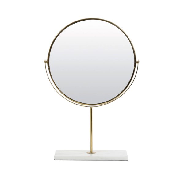 Light & Living Spiegel op voet 33x12,5x48 cm RIESCO marmer wit-goud