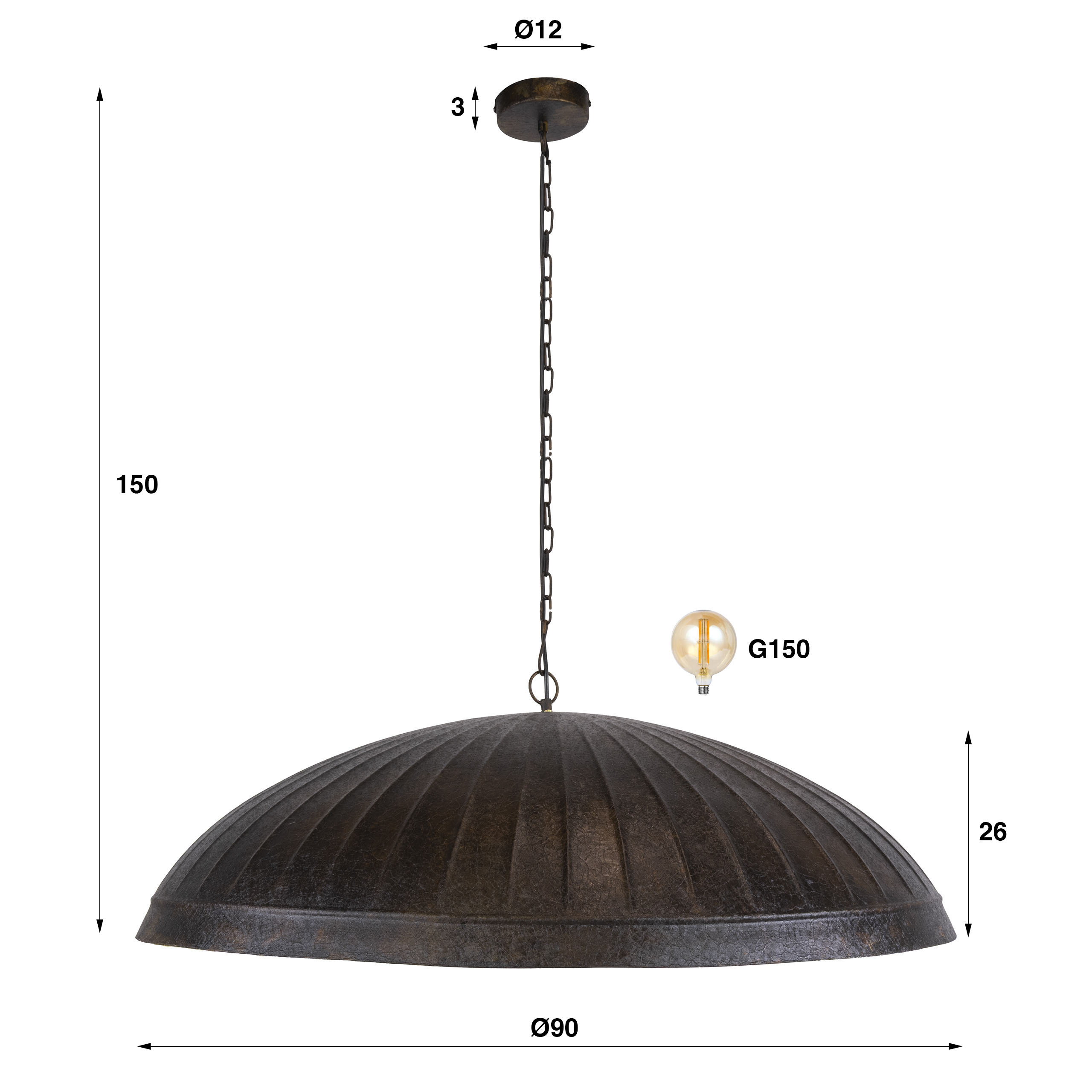 Zijlstra Hanglamp Guard 1L Ø90