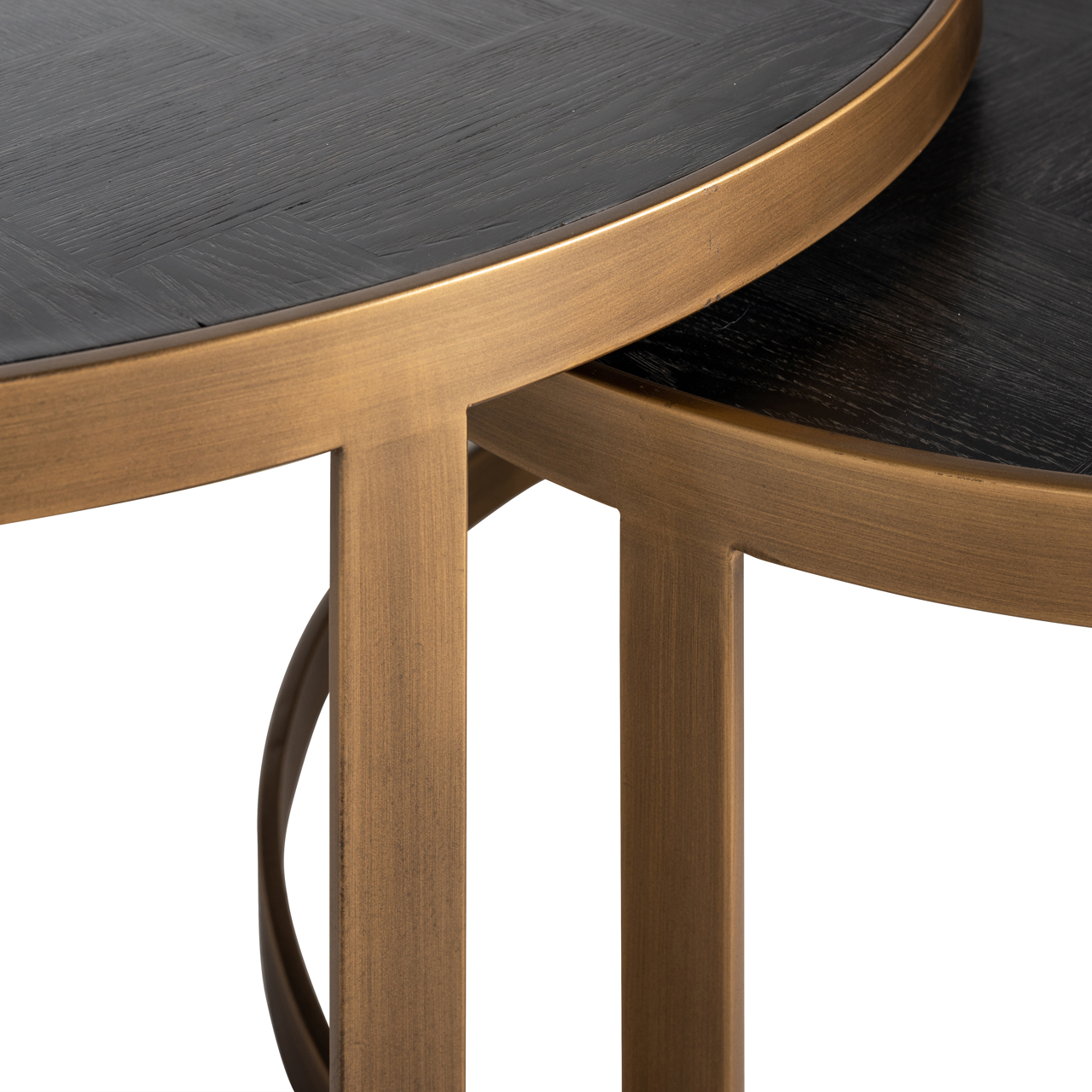 Richmond Interiors Salontafel Blackbone Brass black rustic (Set of 2)