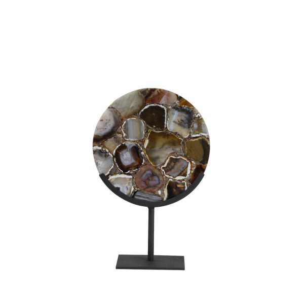 Light & Living Ornament op voet 25x10x35 cm GOUYA agaat bruin+mat zwart