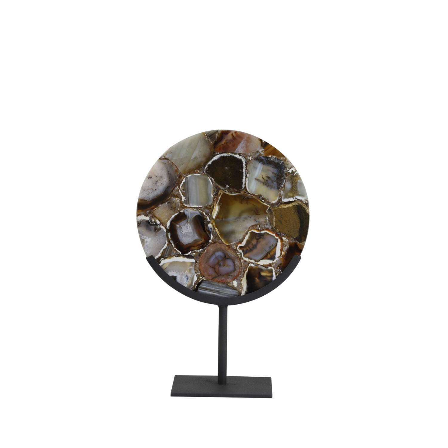 Light & Living Ornament op voet 25x10x35 cm GOUYA agaat bruin+mat zwart