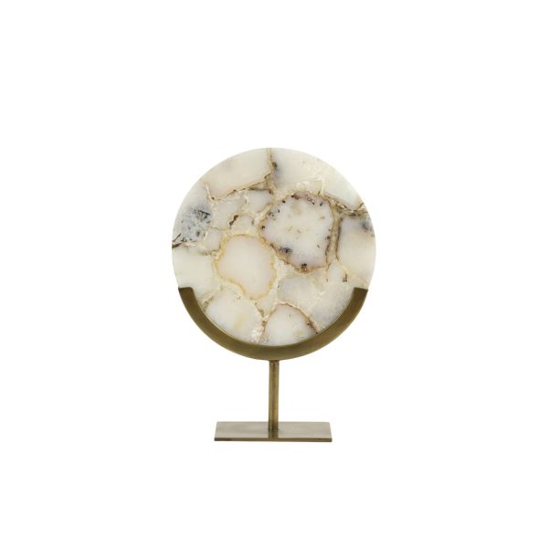 Light & Living Ornament op voet 25x10x35 cm GOUYA wit agaat+antiek brons