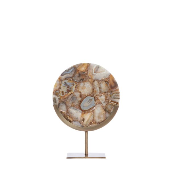 Light & Living Ornament op voet 25x10x35 cm GOUYA geel agaat+antiek brons