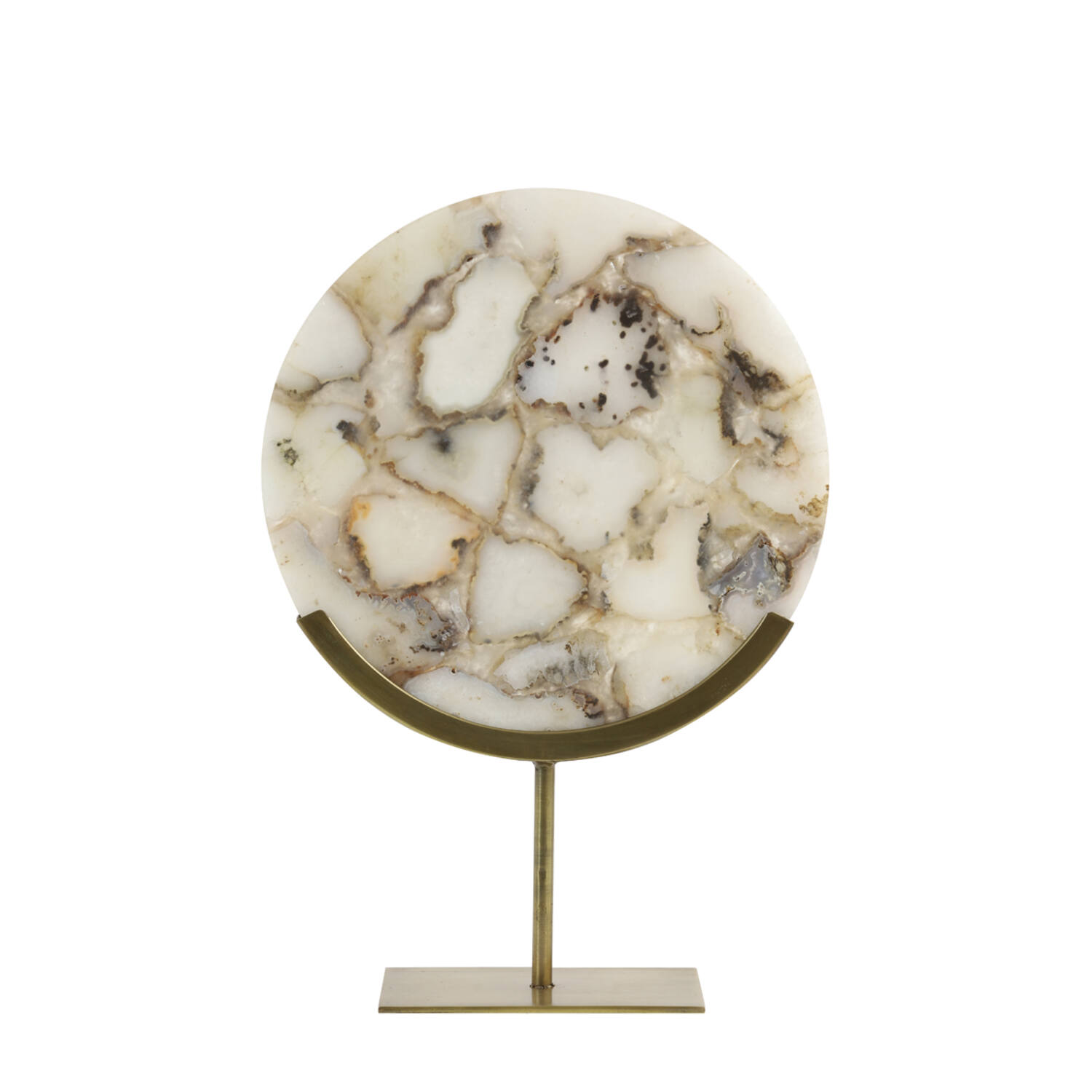 Light & Living Ornament op voet 35x12x50 cm GOUYA wit agaat+antiek brons