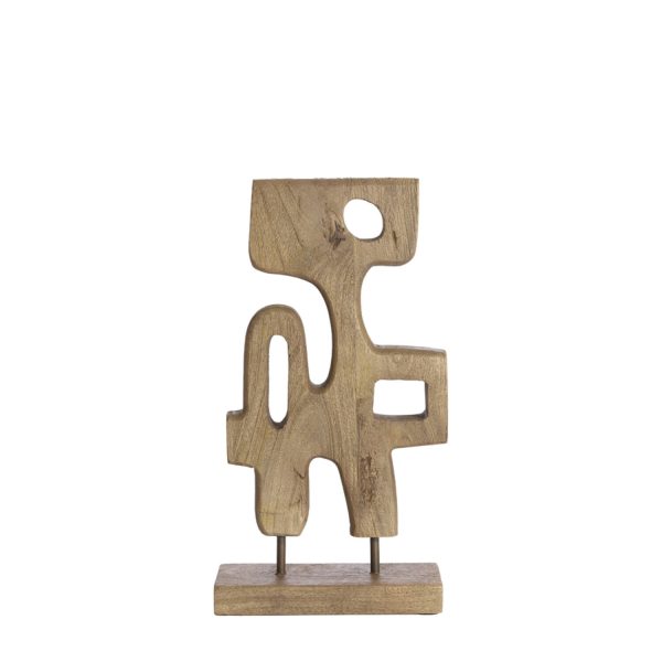 Light & Living Ornament op voet 20x9,5x38,5 cm SALA hout grijs-donker bruin
