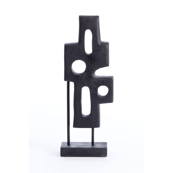 Light & Living Ornament op voet 19x9,5x45 cm SALIO hout mat zwart