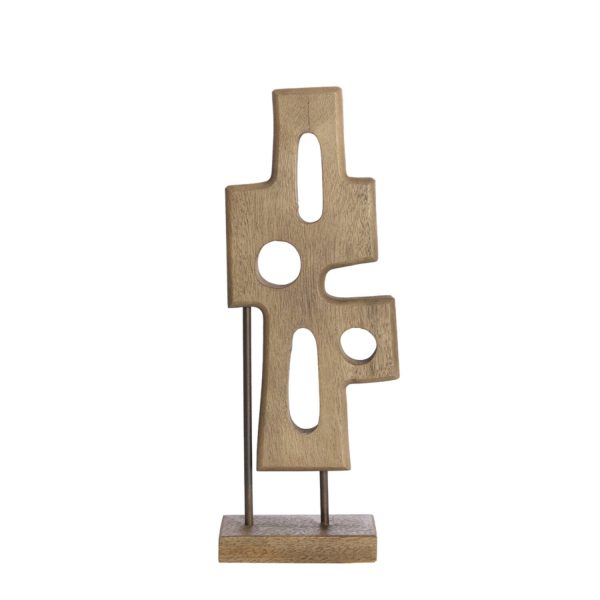 Light & Living Ornament op voet 19x9,5x45 cm SALIO hout grijs-donker bruin
