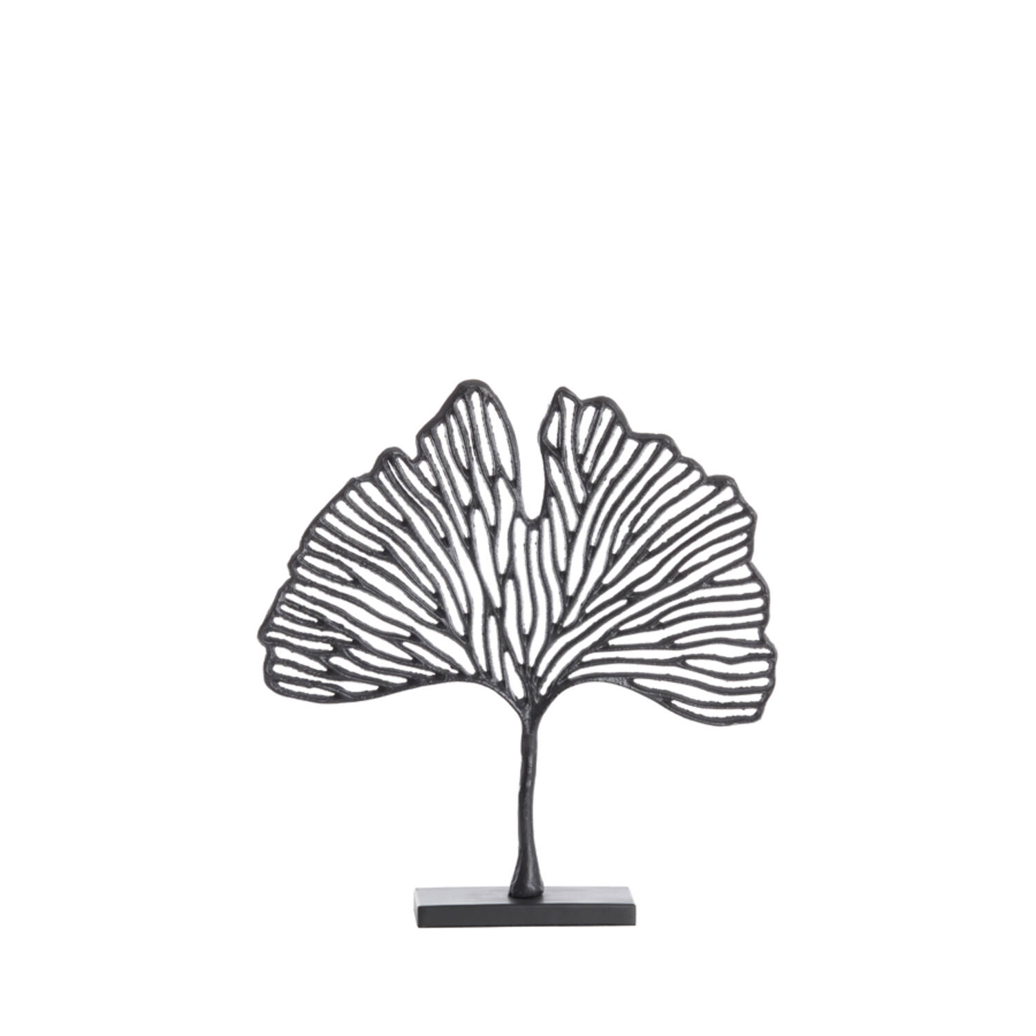 Light & Living Ornament op voet 36x6x39 cm LEAF mat zwart