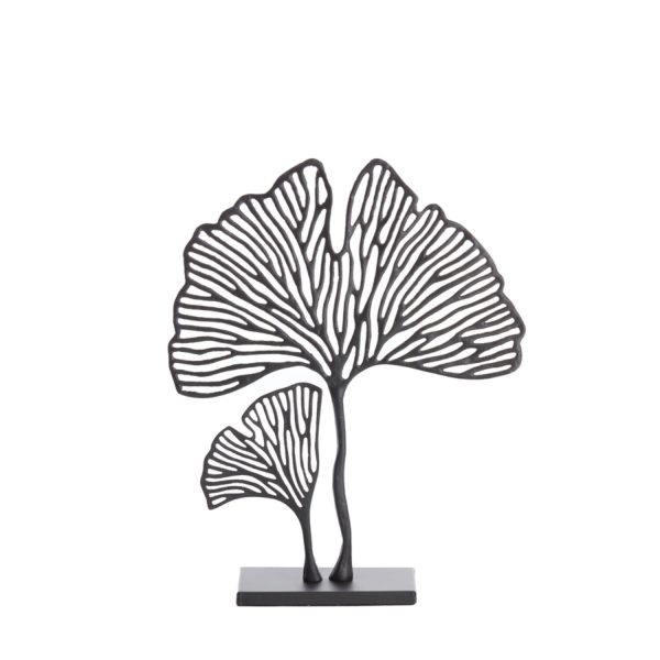 Light & Living Ornament op voet 36x10x48 cm LEAF mat zwart