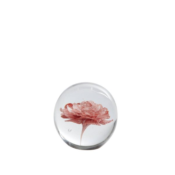 Light & Living Ornament Ø8x8 cm FLOWER glas licht roze