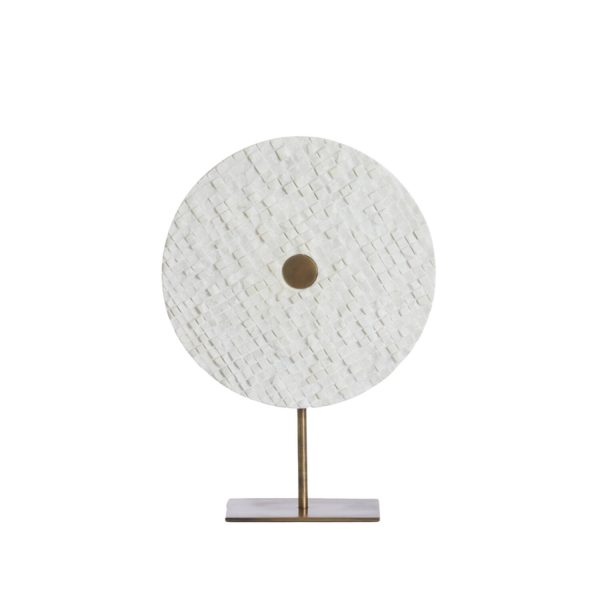 Light & Living Ornament op voet 35x12x50 cm YVO marmer wit+antiek brons