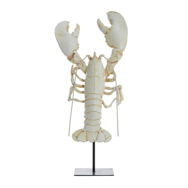 Light & Living Ornament op voet 25x14x56,5 cm LOBSTER gebroken wit