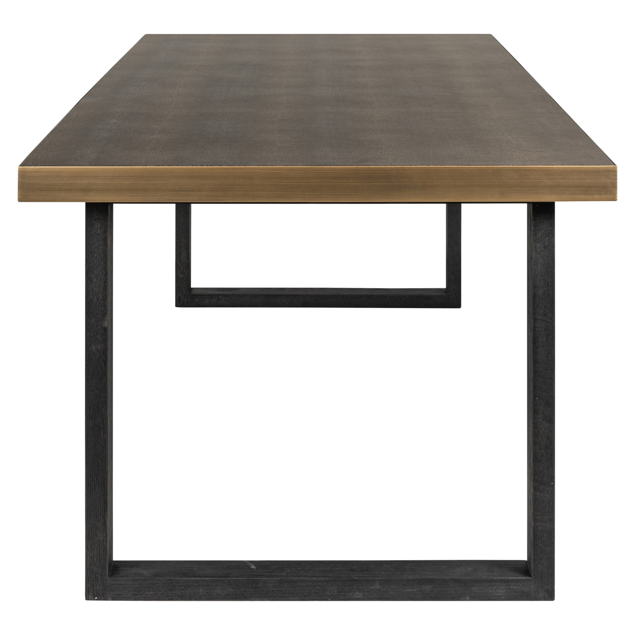 Richmond Interiors Eettafel Bloomville brass shagreen incl. glass top 200