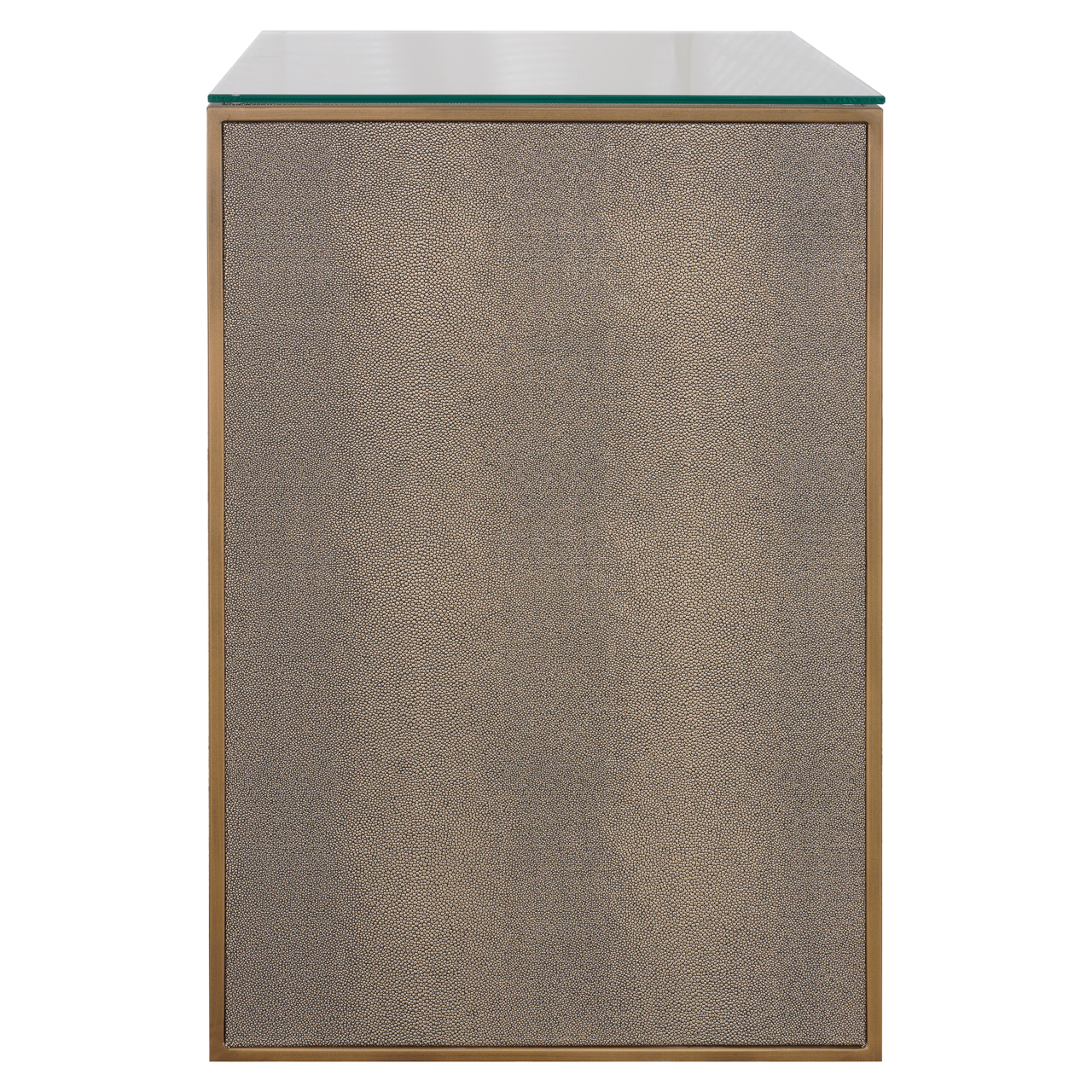 Richmond Interiors Nachtkastje Bloomville brass shagreen incl. glass top