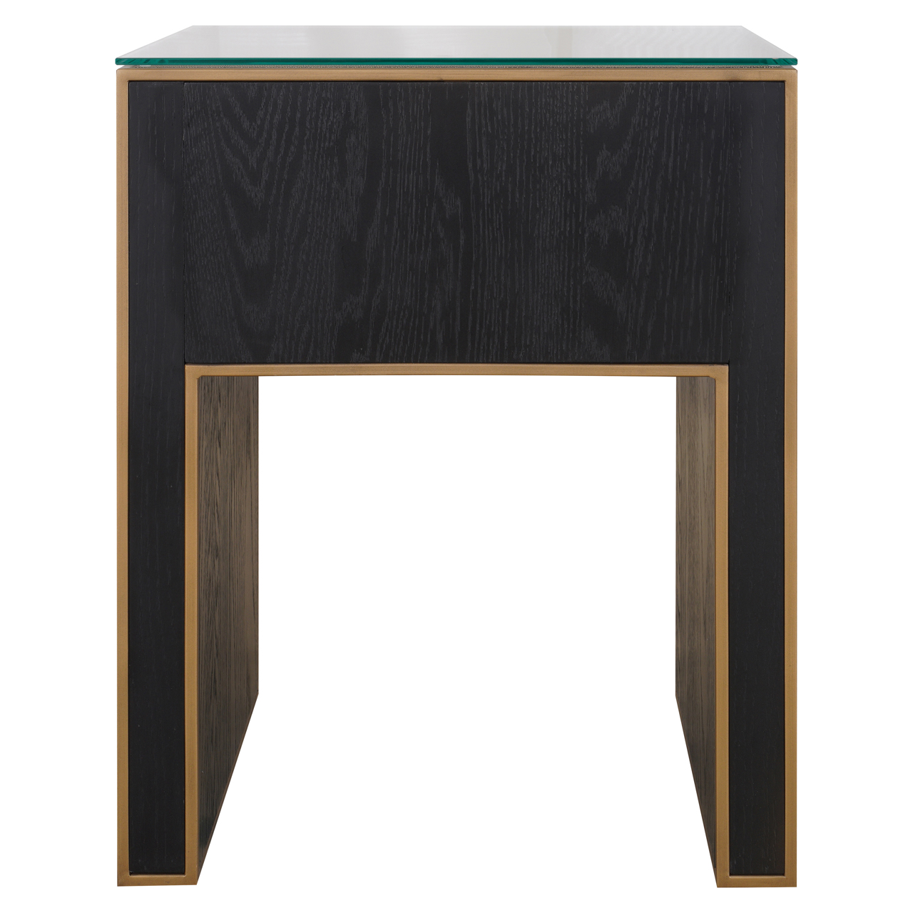 Richmond Interiors Nachtkastje Bloomville brass shagreen incl. glass top