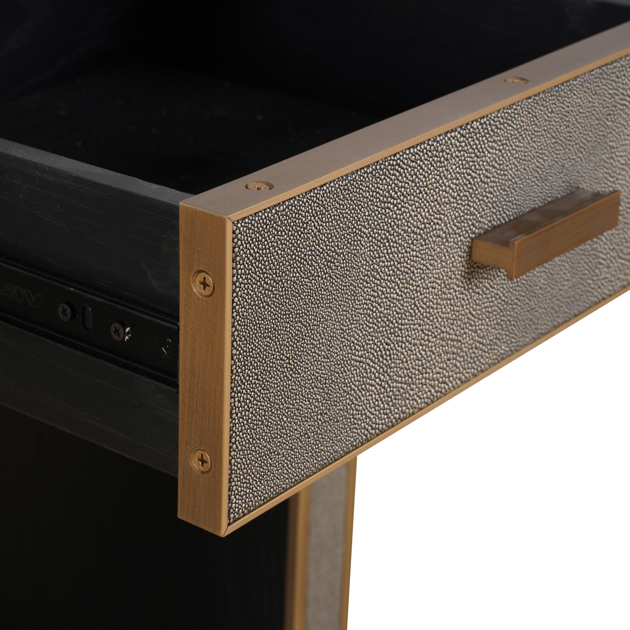 Richmond Interiors Nachtkastje Bloomville brass shagreen incl. glass top