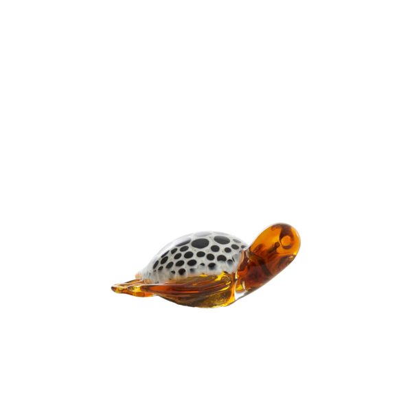 Light & Living Ornament 15,5x14,5x7 cm TURTLE glas amber+wit-zwart