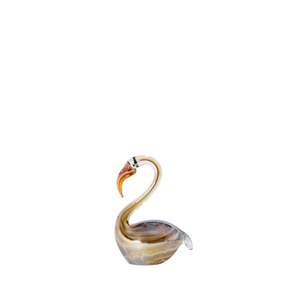 Light & Living Ornament 12x7x17 cm SWAN glas bruin+crème