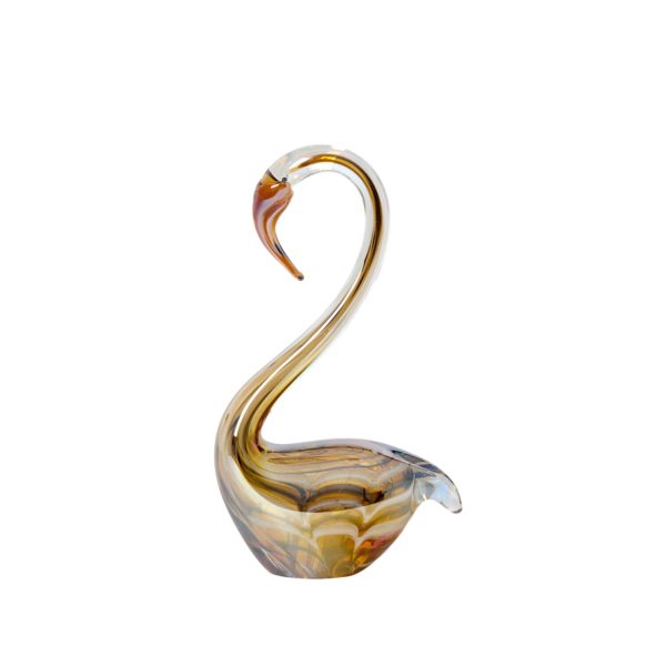 Light & Living Ornament 17x9,5x29 cm SWAN glas bruin+crème