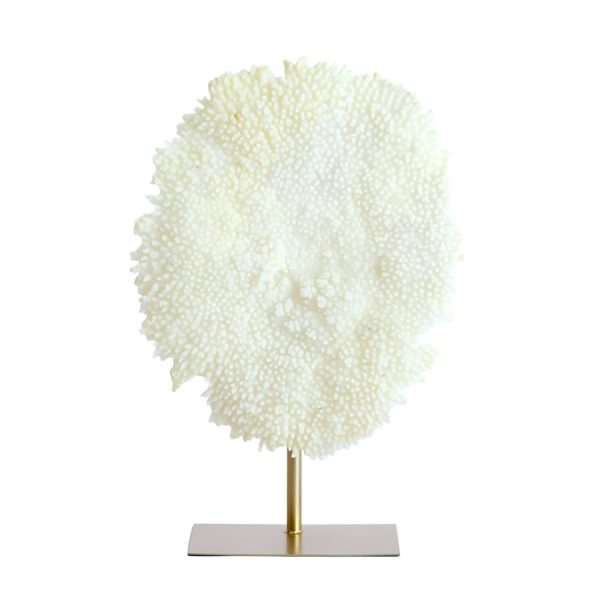 Light & Living Ornament op voet 46x20x69 cm CORAL crème+antiek brons