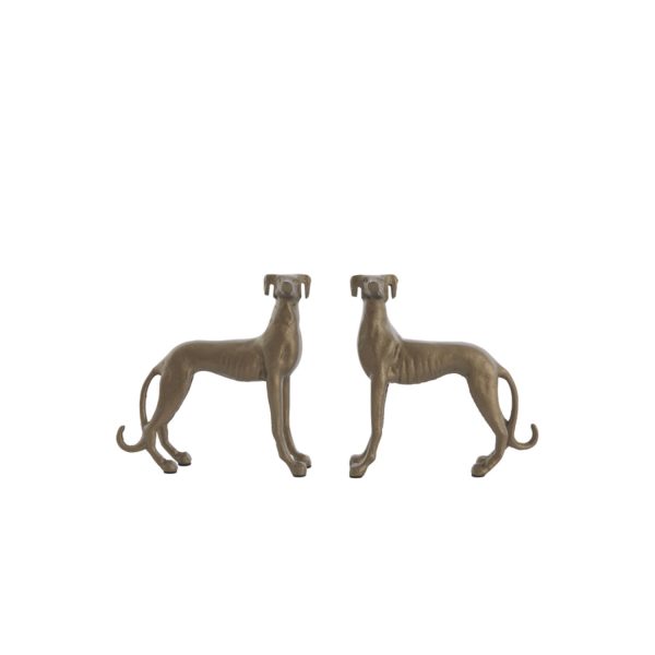 Light & Living Ornament S/2 17x8x18+17x8x18 cm DOGS bruin-brons