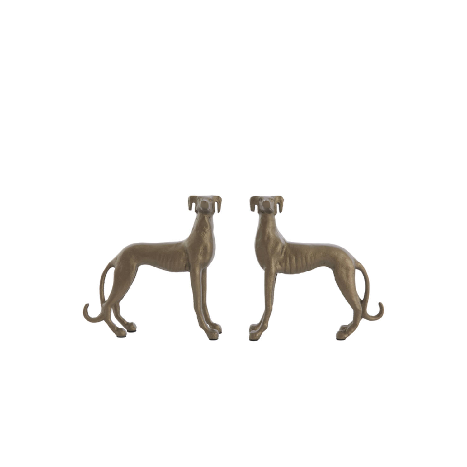 Light & Living Ornament S/2 17x8x18+17x8x18 cm DOGS bruin-brons