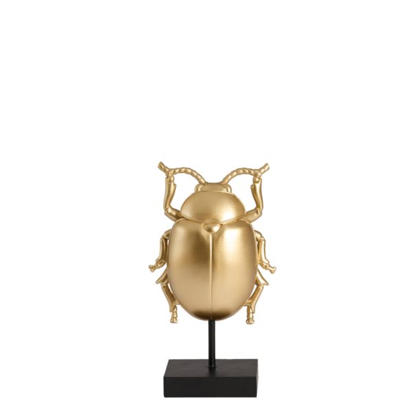 Light & Living Ornament op voet 15x8,5x27 cm BEETLE goud+zwart