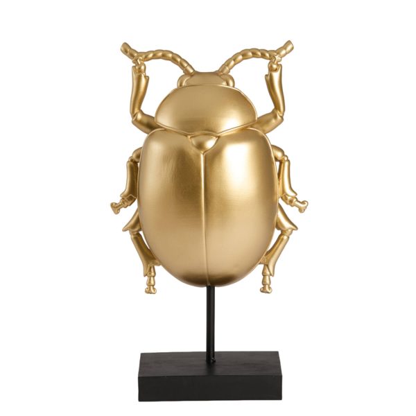 Light & Living Ornament op voet 22x12x42 cm BEETLE goud+zwart