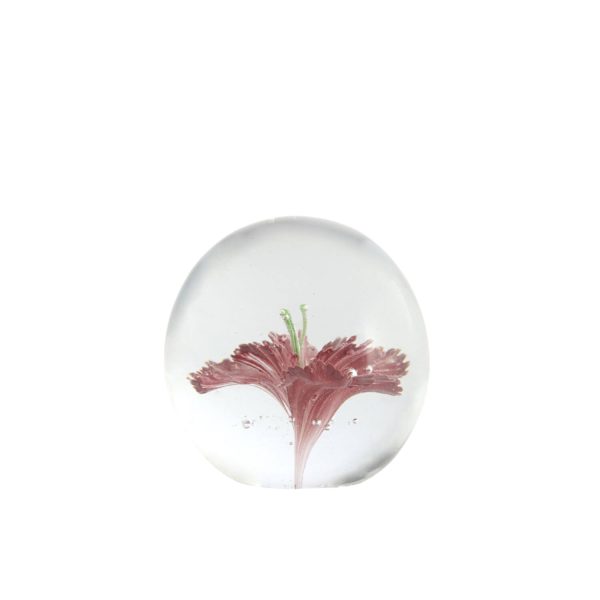 Light & Living Ornament Ø8x8 cm FLOWER glas roze+groen
