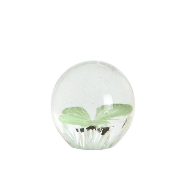 Light & Living Ornament Ø8x8 cm BUTTERFLY glas groen