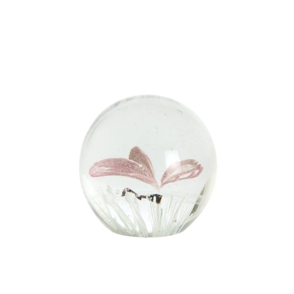 Light & Living Ornament Ø8x8 cm BUTTERFLY glas roze