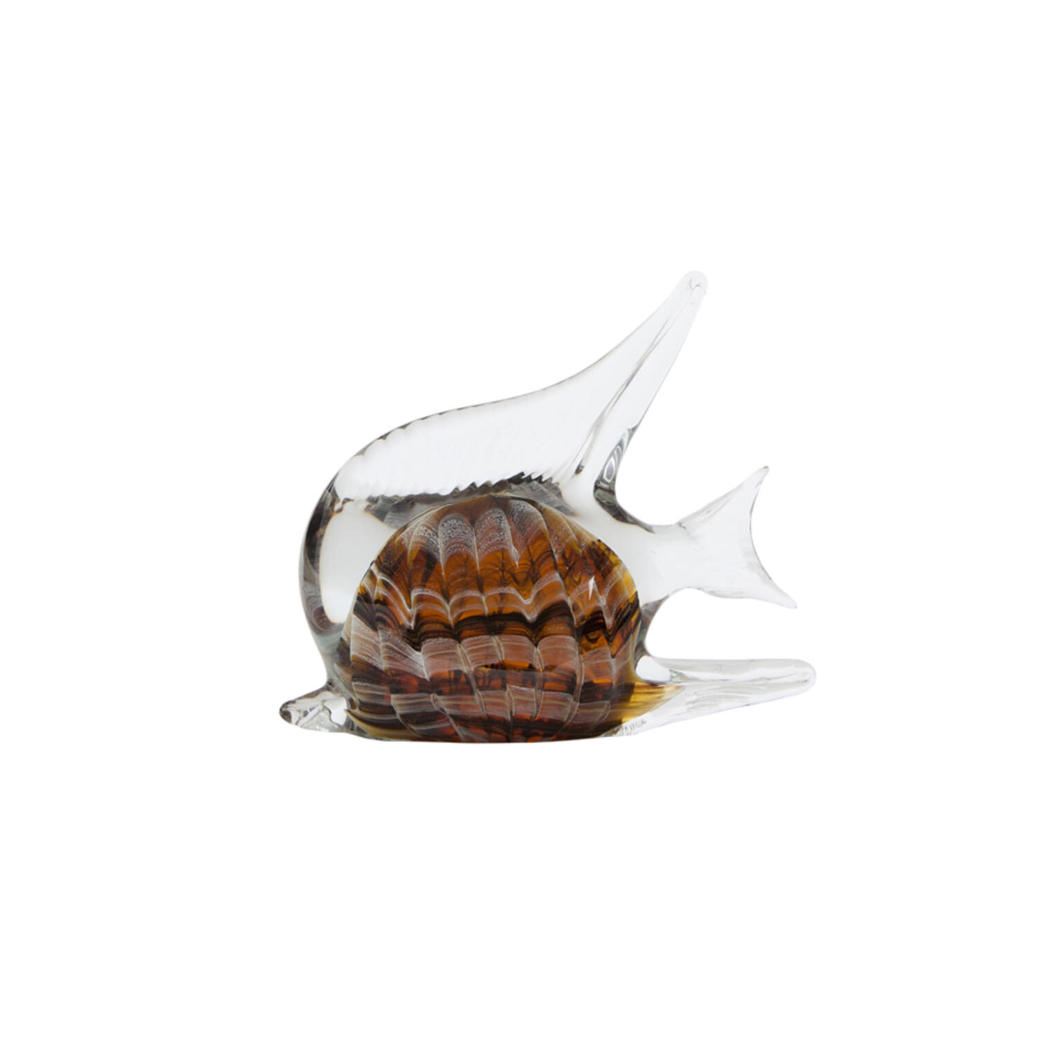 Light & Living Ornament 17x5x12,5 cm FISH glas bruin+crème
