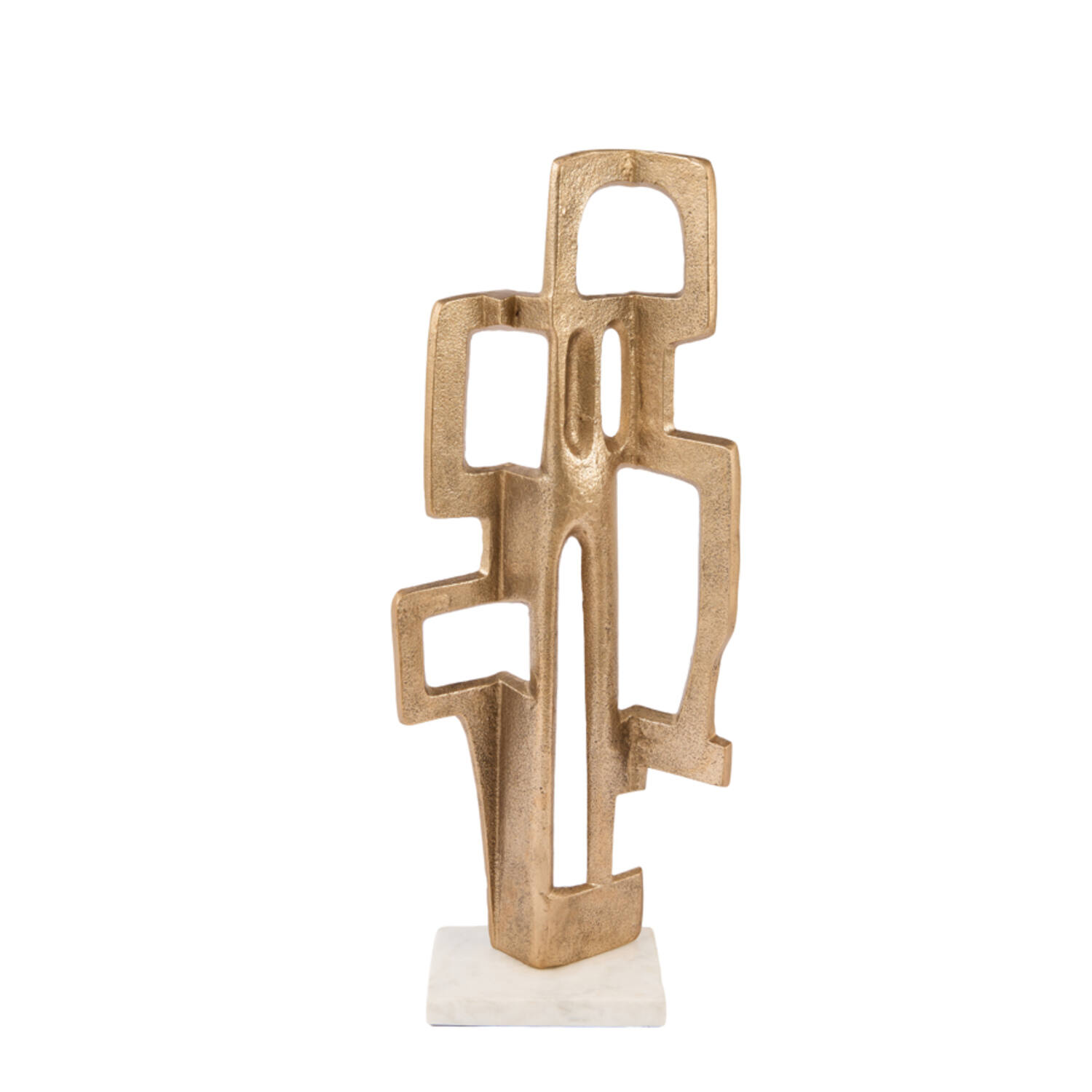 Light & Living Ornament op voet 21x10x55 cm ROX antiek brons+marmer wit