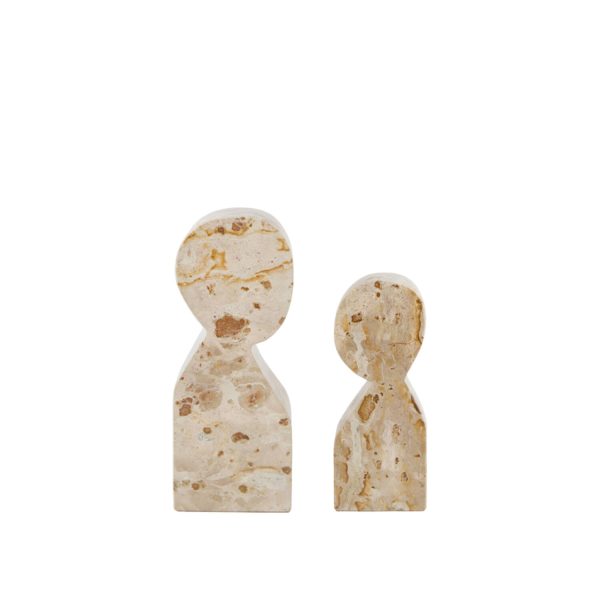 Light & Living Ornament S/2 8x5x20+10x8x25 cm RIHAN marmer taupe