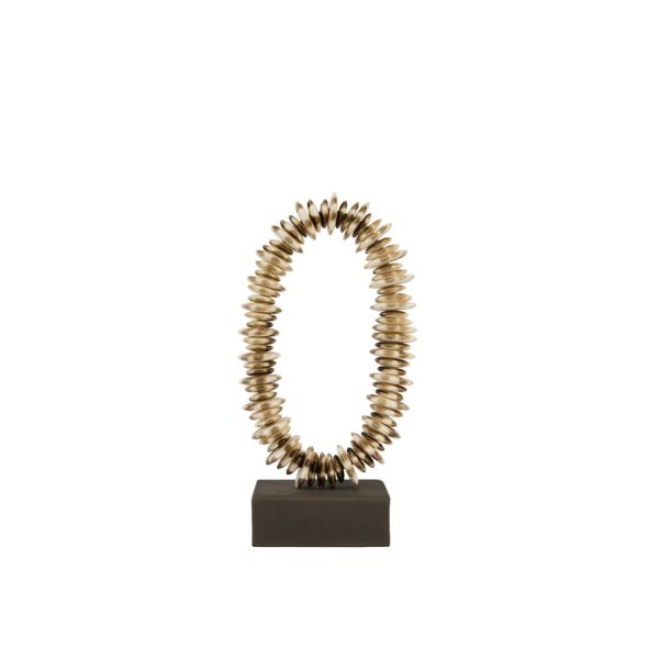 Light & Living Ornament op voet 10x22x40 cm RING crème-bruin+bruin