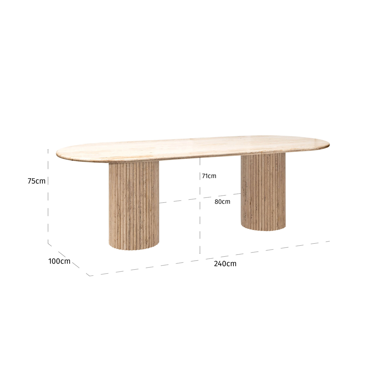 Richmond Interiors Eettafel La Cantera beige 240