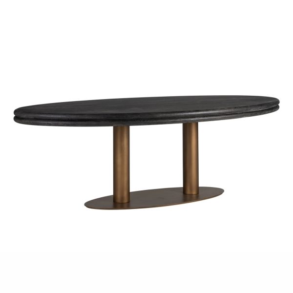 Richmond Interiors Eettafel Macaron black rustic oval 235